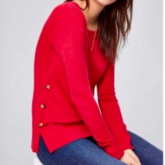 Ann Taylor Crew Side Button Sweater - Picture 2 of 8